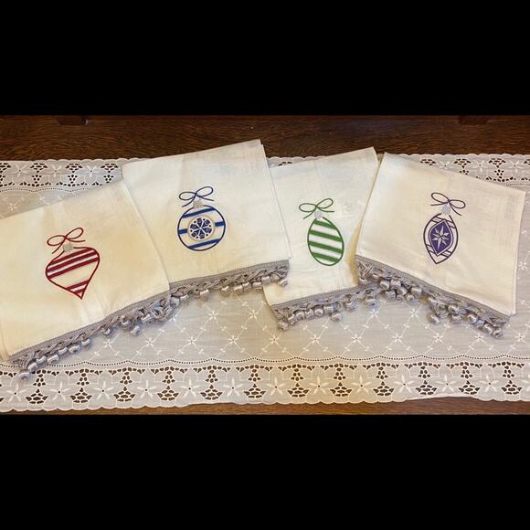 MMW Brand New Linen/Cotton Christmas Tea Towel Set - Picture 7 of 9